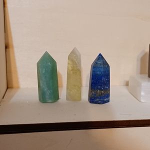 6 pc. Set - Aventurine, Citrine, Lapis Lazuli  w/ meaning cards